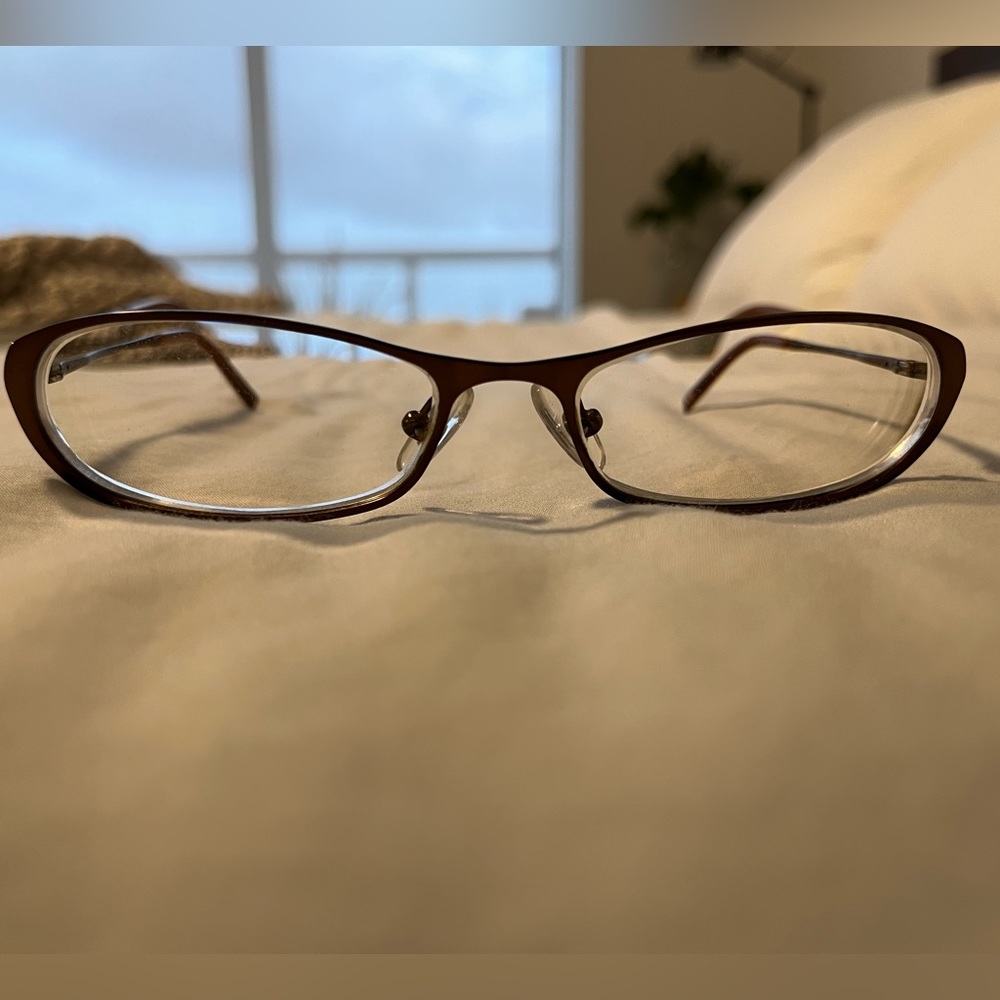 Jones New York women’s glasses, copper brown, gently used.
